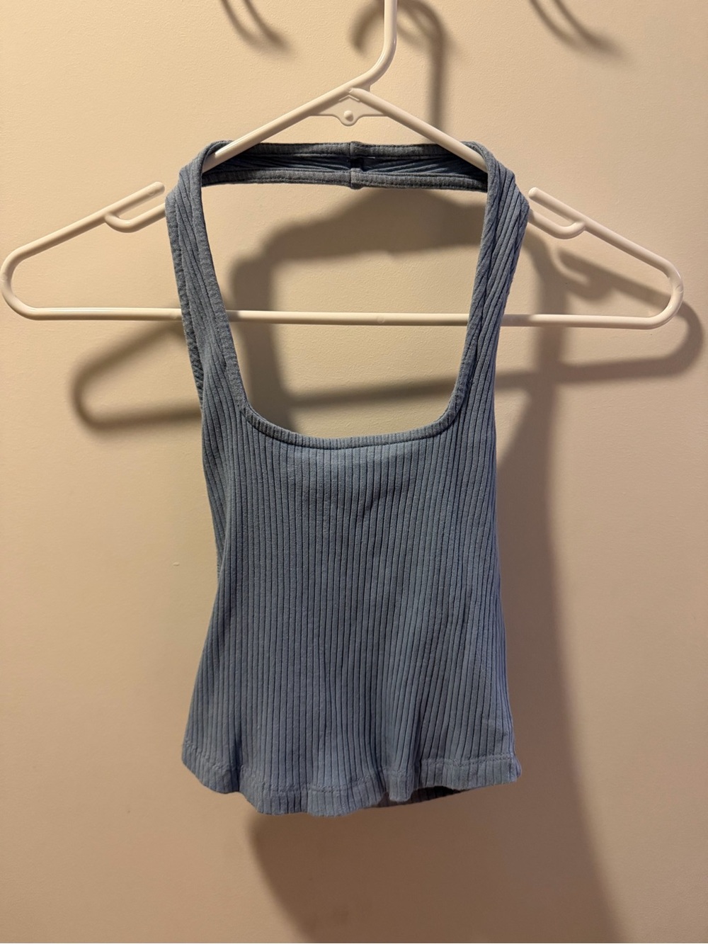 ASOS Ribbed Light Blue Halter Top